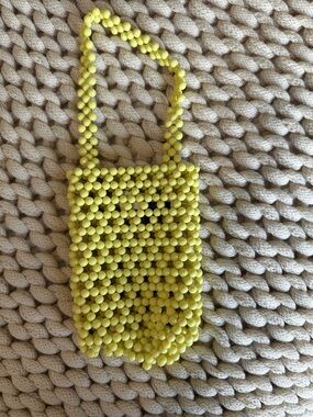 Yellow Beaded Mini Bag